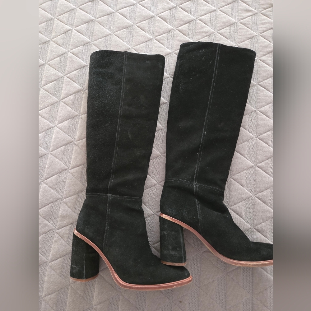 Vince Camuto Black Suede Heeled Boots